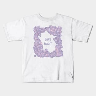 Shine Bright - Geometric Crystal Illustration Kids T-Shirt